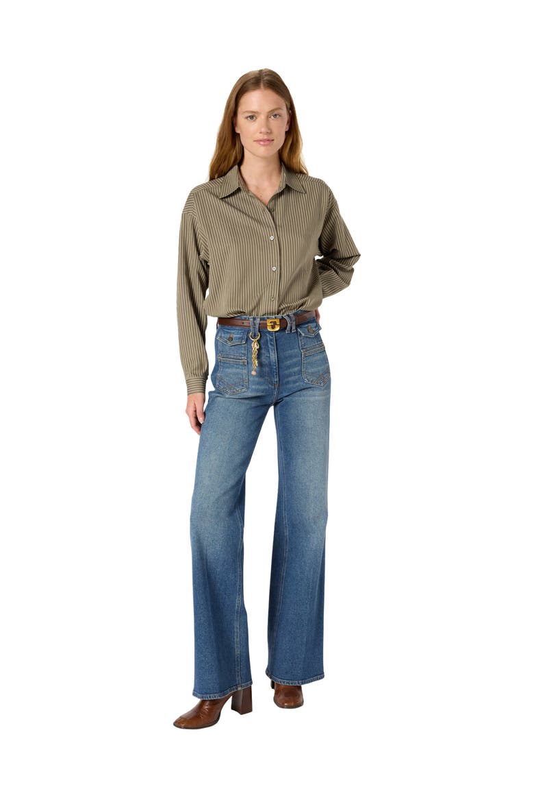 Anna Flared High Rise Jeans, Alternate, color, Universe