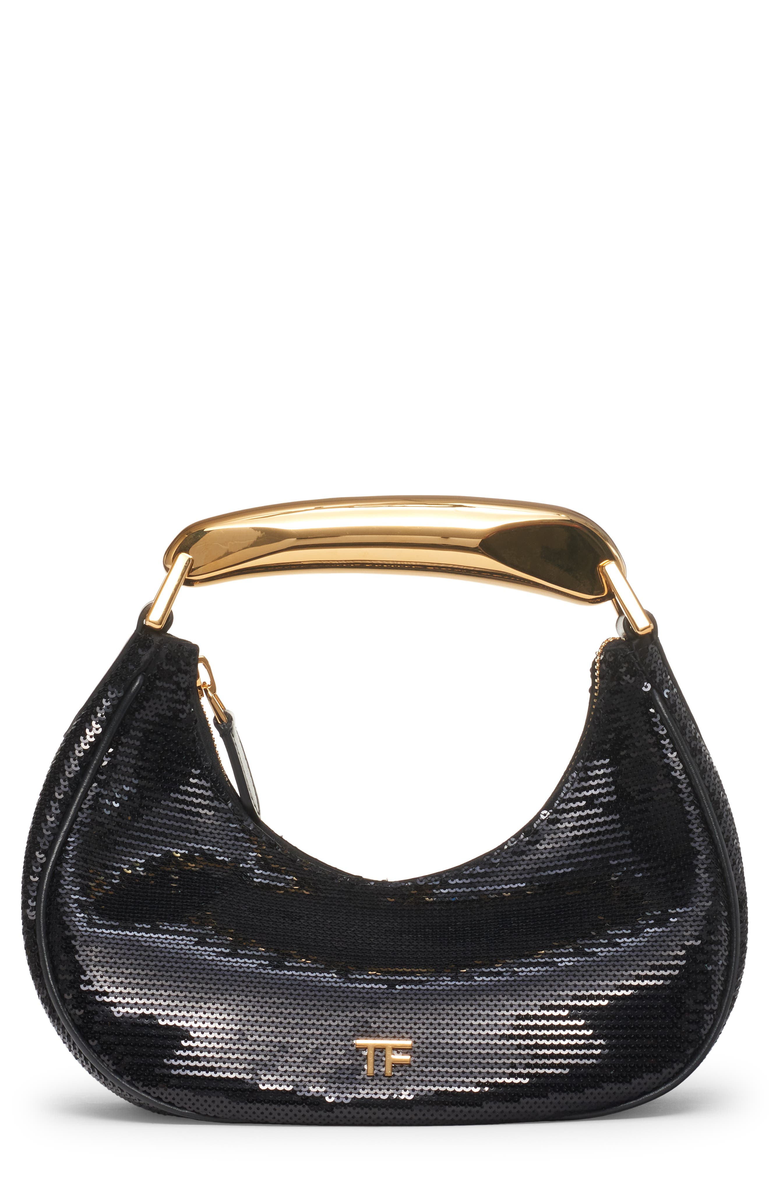 TOM FORD Mini Bianca Sequin Top Handle Bag, Main, color, 