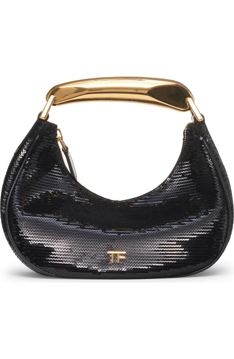 TOM FORD Mini Bianca Sequin Top Handle Bag, Main, color,