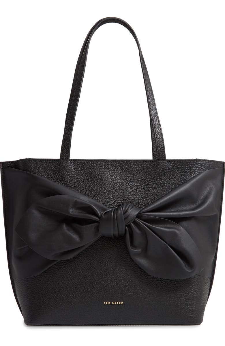 Ted Baker London Diiana Soft Knot Detail Leather Shopper, Main, color,
