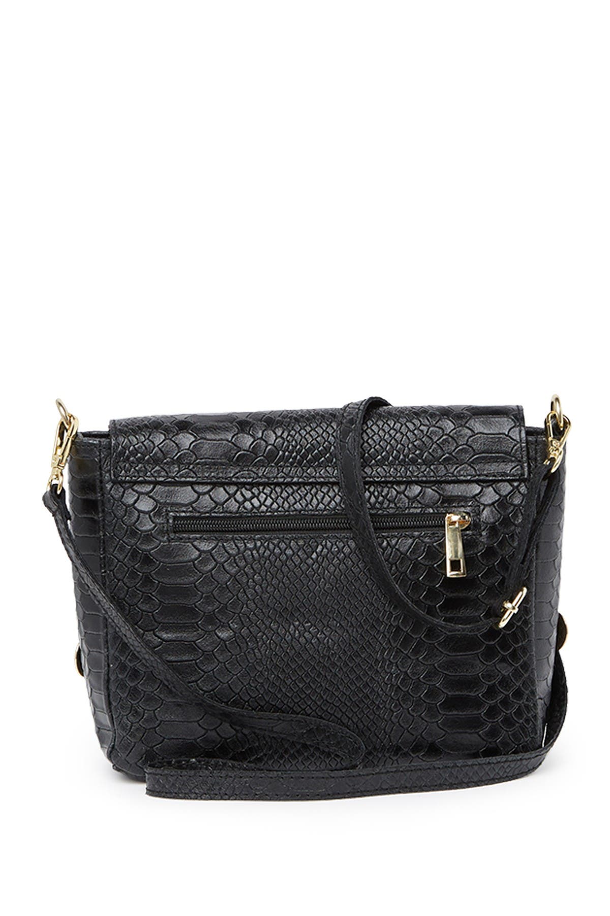 ROBERTA M Snakeskin Embossed Crossbody Bag, Alternate, color, 