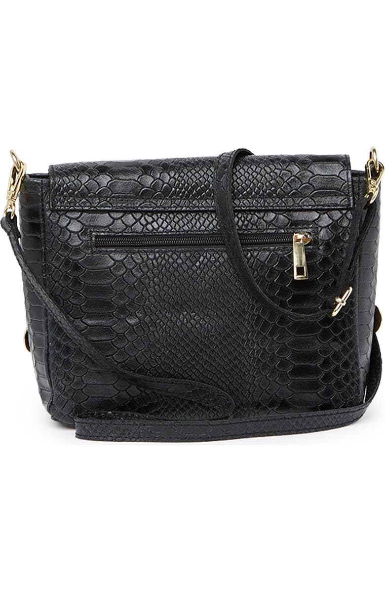 ROBERTA M Snakeskin Embossed Crossbody Bag, Alternate, color,