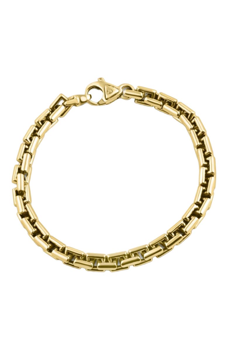 Bliss Diamond Men's Solid Box 14k Gold 44 Grams 6.5mm Bracelet 9", Main, color, 