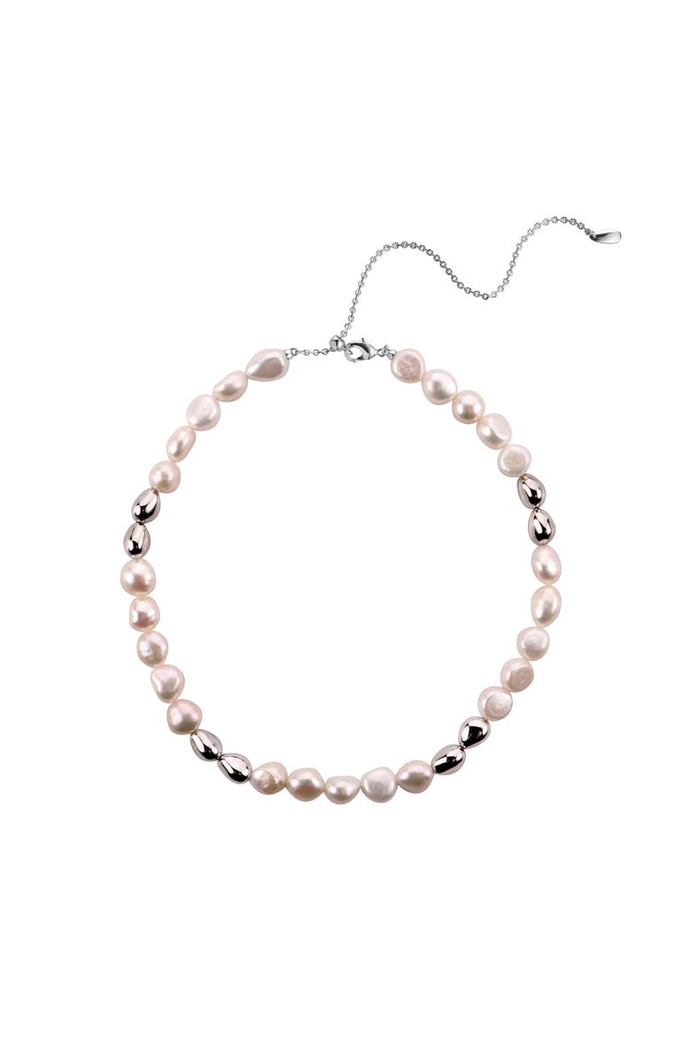 Eden Pearl Necklace, Main, color, Silver