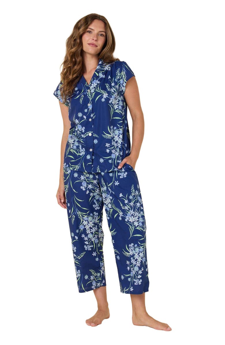 The Cat
s Pajamas Luxe Pima Capri Floral Set, Main, color, Garden Posy