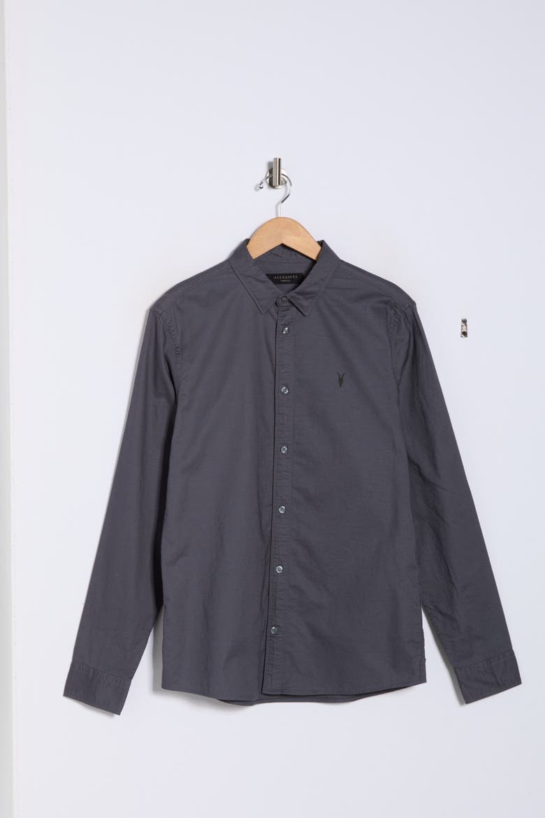 all saints dress shirt All Saints Viscose Dress Shirt Long Sleeve Paisley Black Button Up Lightweight L