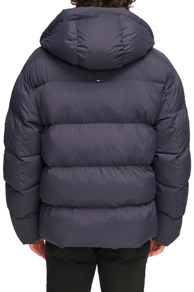 Hooded Long Puffer Jacket, Alternate, color, NAVY