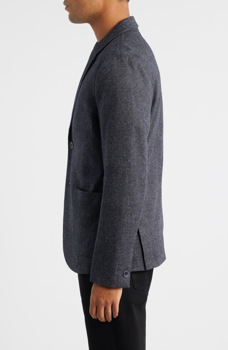 Robert Barakett Slayton Charcoal Grey Glen Check Knit Cotton & Wool Blend Sport Coat, Alternate, color, Charcoal