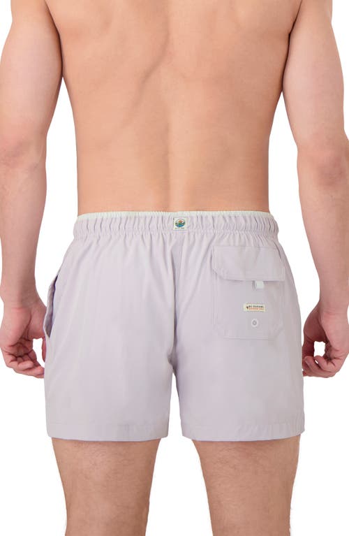 Sunset X Vine Contrast Trim Solid Swim Trunks