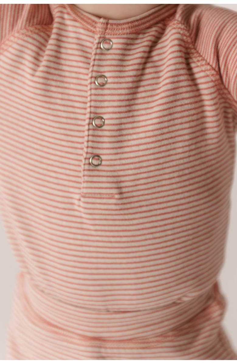 Pehr Sailor Stripe Raglan Sleeve Organic Cotton Bodysuit, Alternate, color, Tea Rose