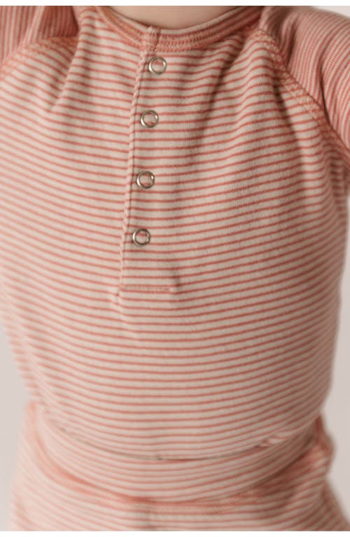 Pehr Sailor Stripe Raglan Sleeve Organic Cotton Bodysuit In Pink