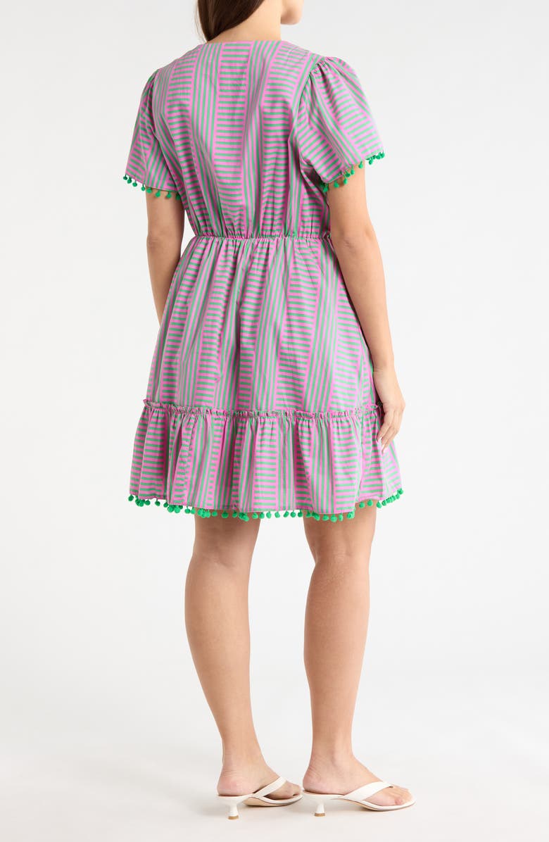 SUGARLIPS Valda Tiered Ruffle Minidress, Alternate, color, Pink-Green-Multi