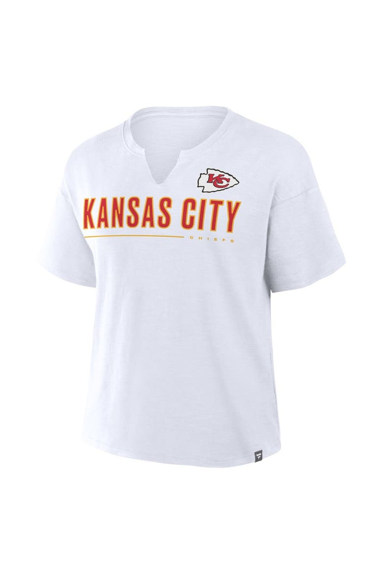 Women's Fanatics White Kansas City Chiefs Redzone Slub Boxy T-Shirt, Alternate, color, White