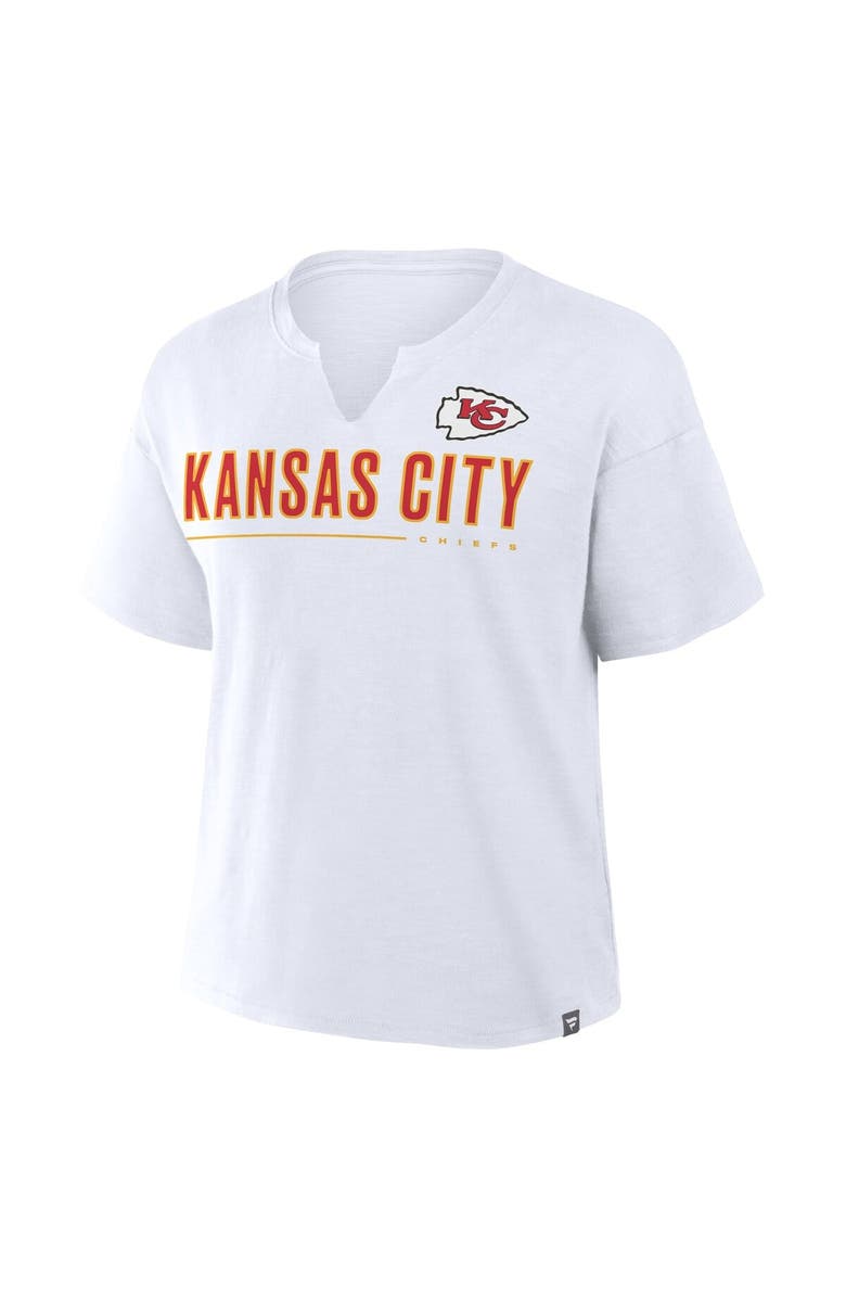 FANATICS Women's Fanatics White Kansas City Chiefs Redzone Slub Boxy T-Shirt, Alternate, color, White