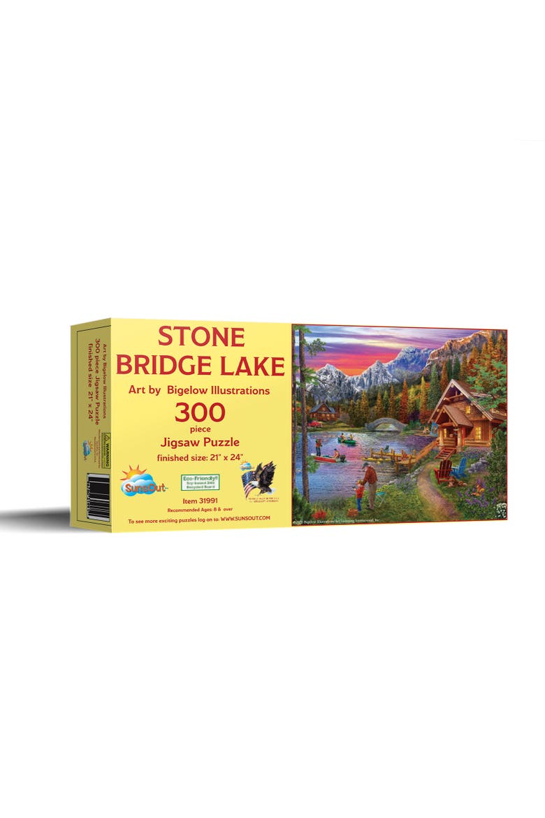 Stone Bridge Lake 300 piece Jigsaw Puzzle for Adults, Main, color, Multicolor