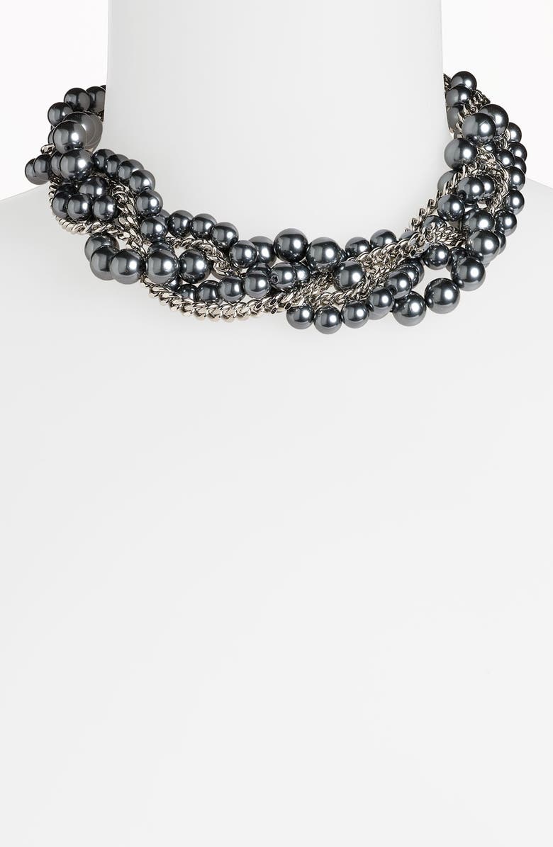 Givenchy Glass Pearl Torsade Necklace, Main, color, 