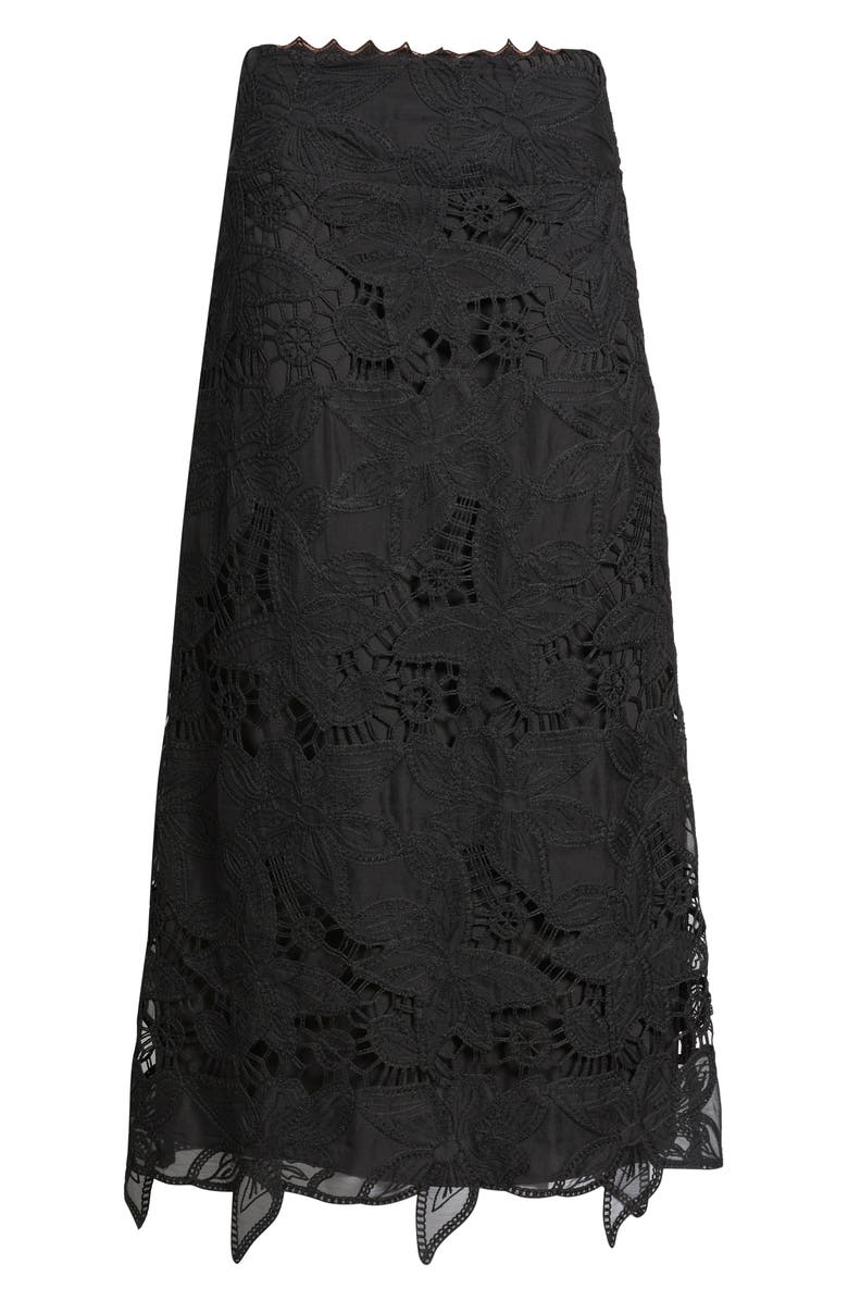 CIEBON Lori Lace Midi Skirt, Alternate, color, Black