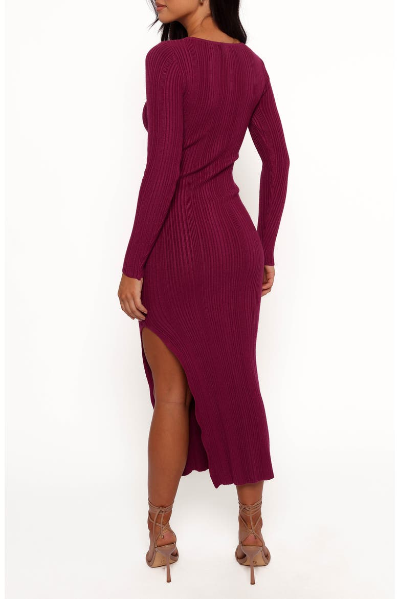 Mattie Long Sleeve Rib Maxi Dress, Alternate, color, PLUM