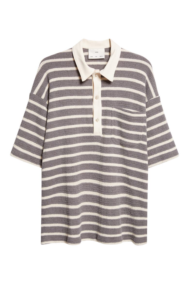 Gym Stripe Bouclé Polo, Alternate, color, GREY