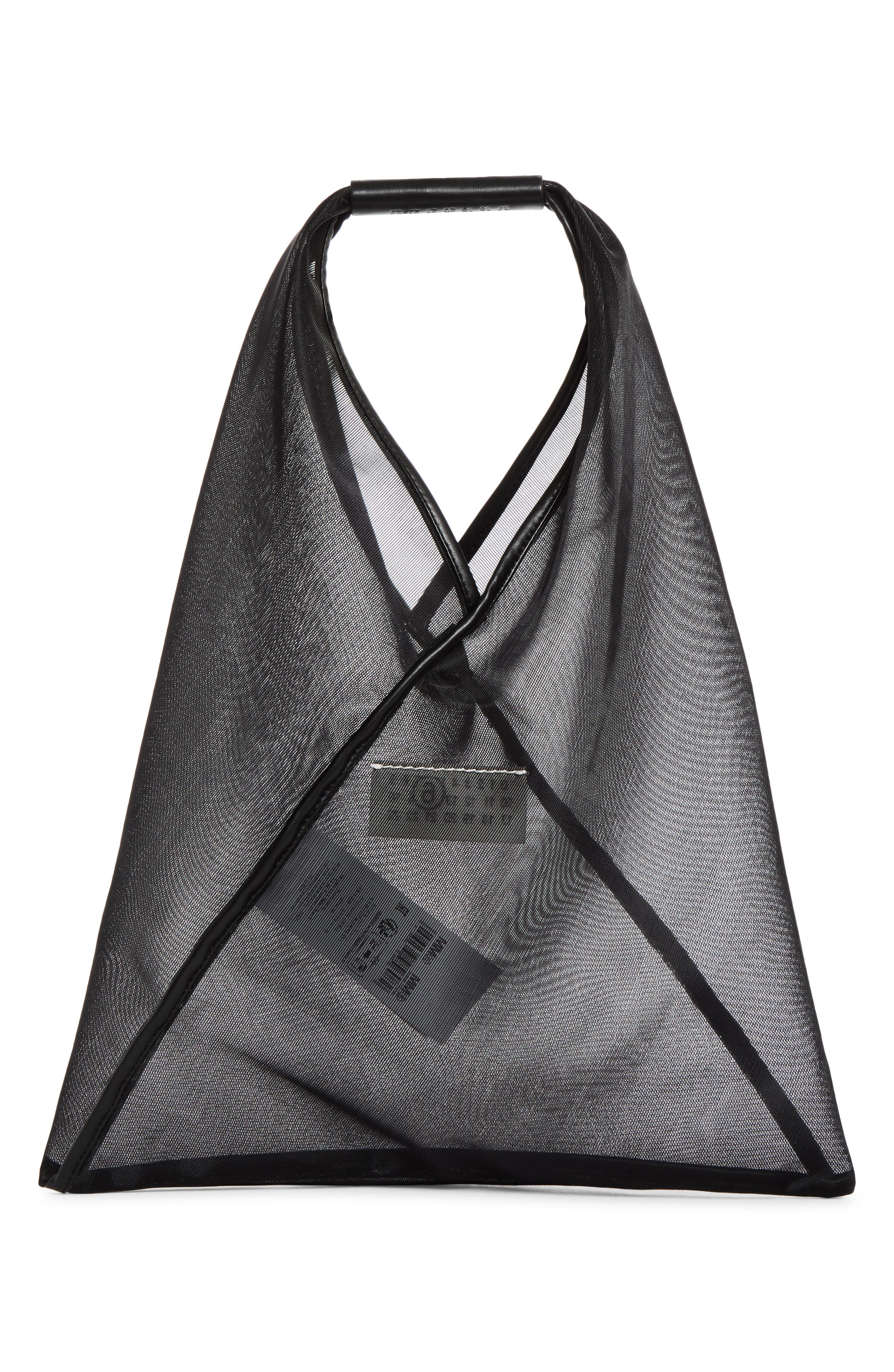 Small Japanese Mesh Handbag, Alternate, color, BLACK