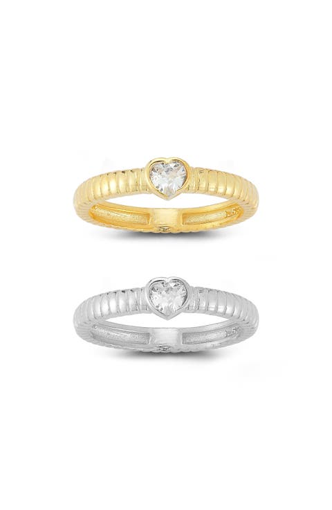 Set of 2 Heart Rings