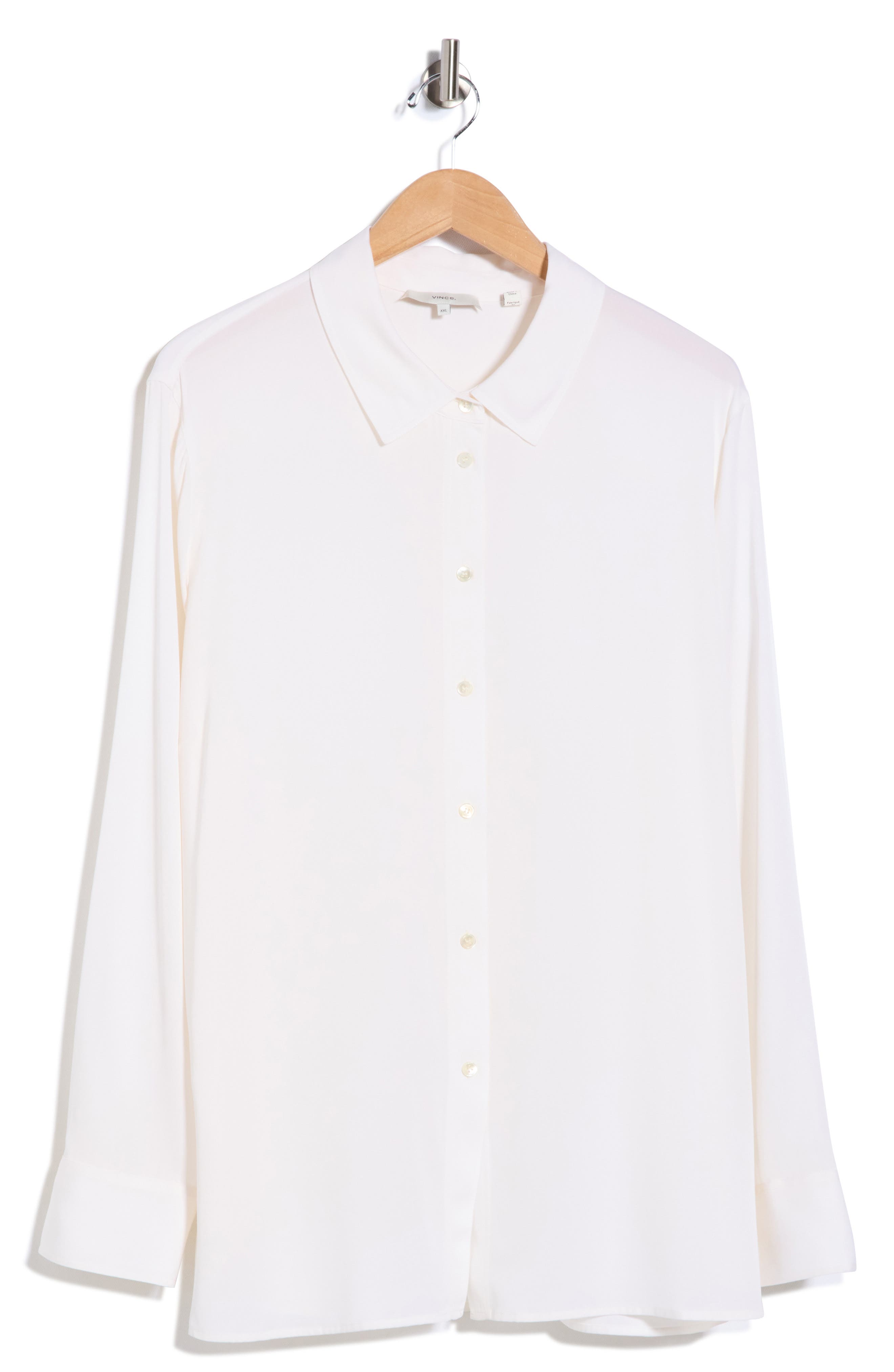 Vince Stretch Silk Slim Blouse