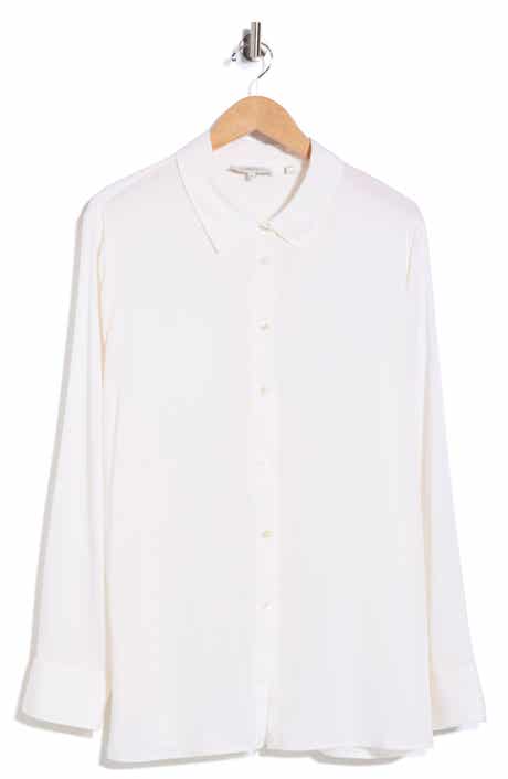 Vince Stretch Silk Slim Blouse