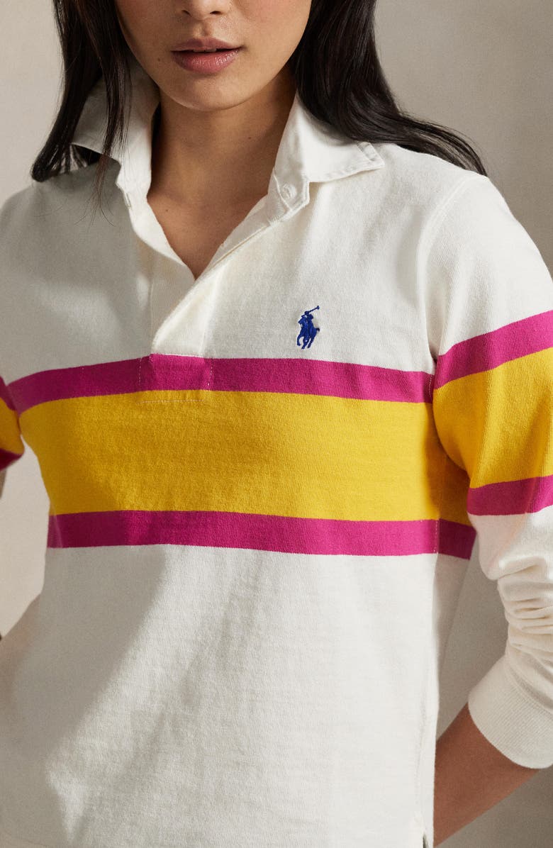 Polo Ralph Lauren Colorblock Cotton Rugby Shirt, Alternate, color,