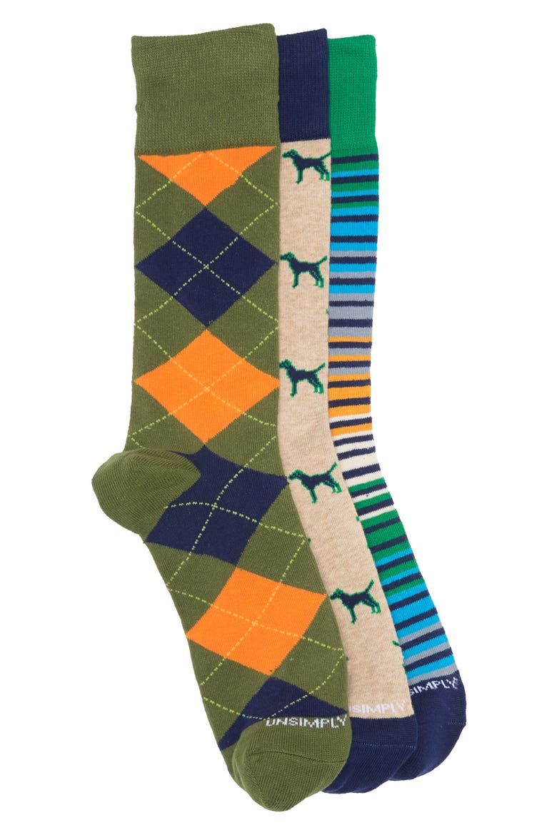 3-Pack Knit Socks, Main, color, MULTI COLOR