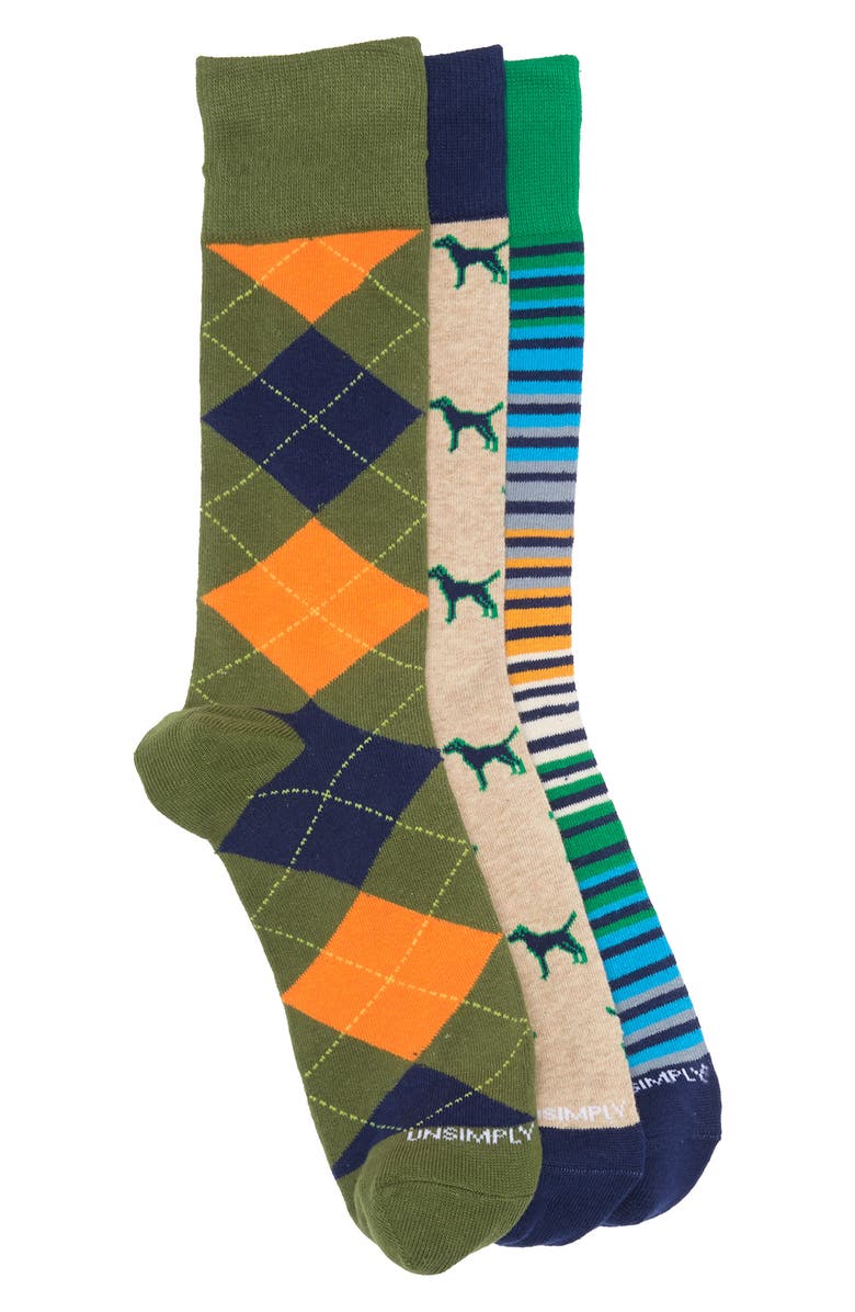 UNSIMPLY STITCHED 3-Pack Knit Socks, Main, color, Multi Color