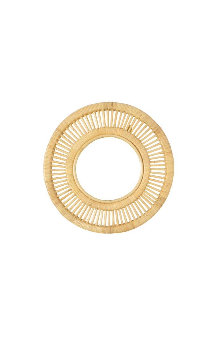 Wicker Village Round Mirror, Main, color, Natural