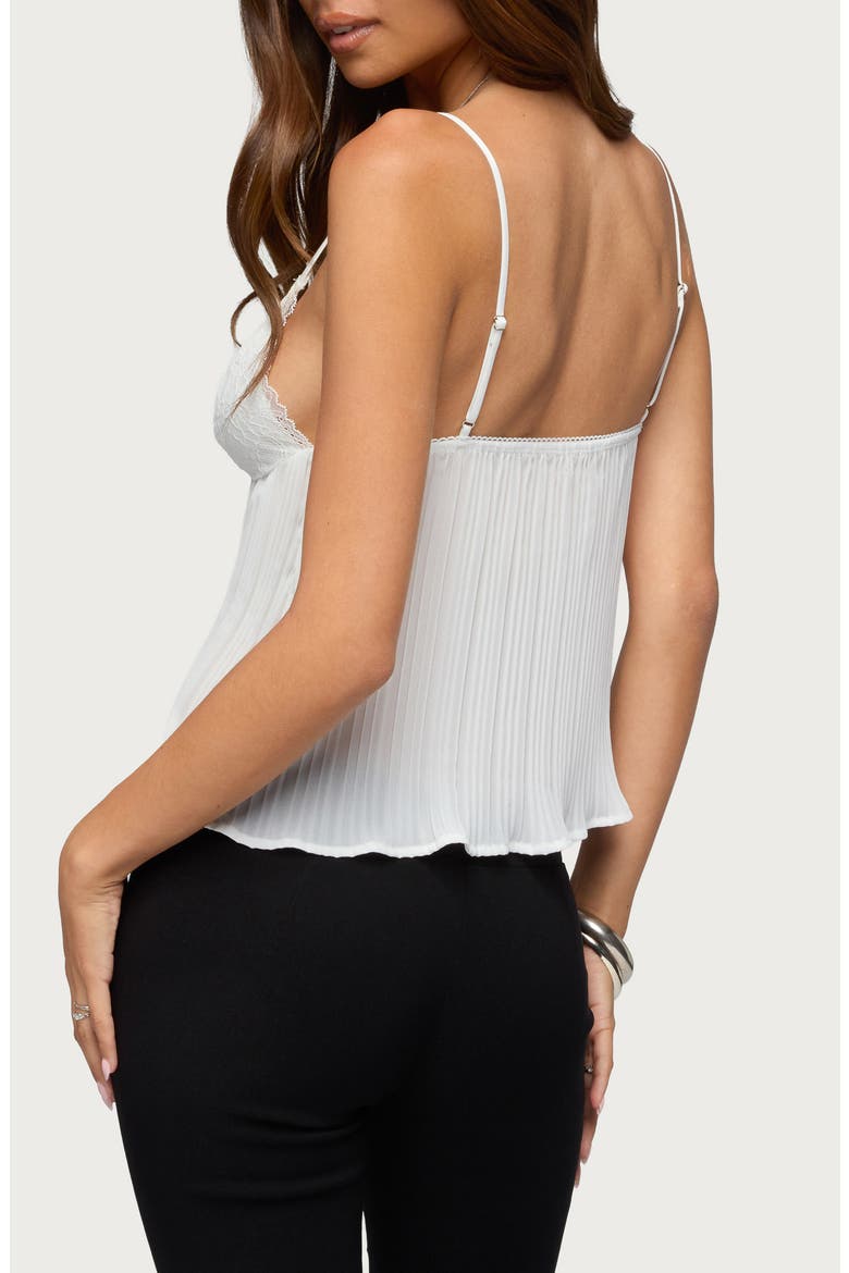 Rhian Lace Trim Pleated Babydoll Top, Alternate, color, CREAM