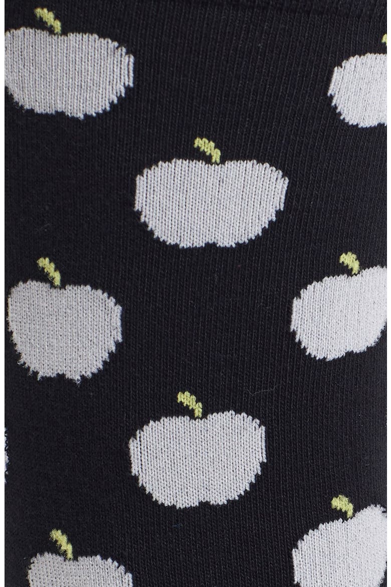 'apple' crew socks, Alternate, color, BLACK