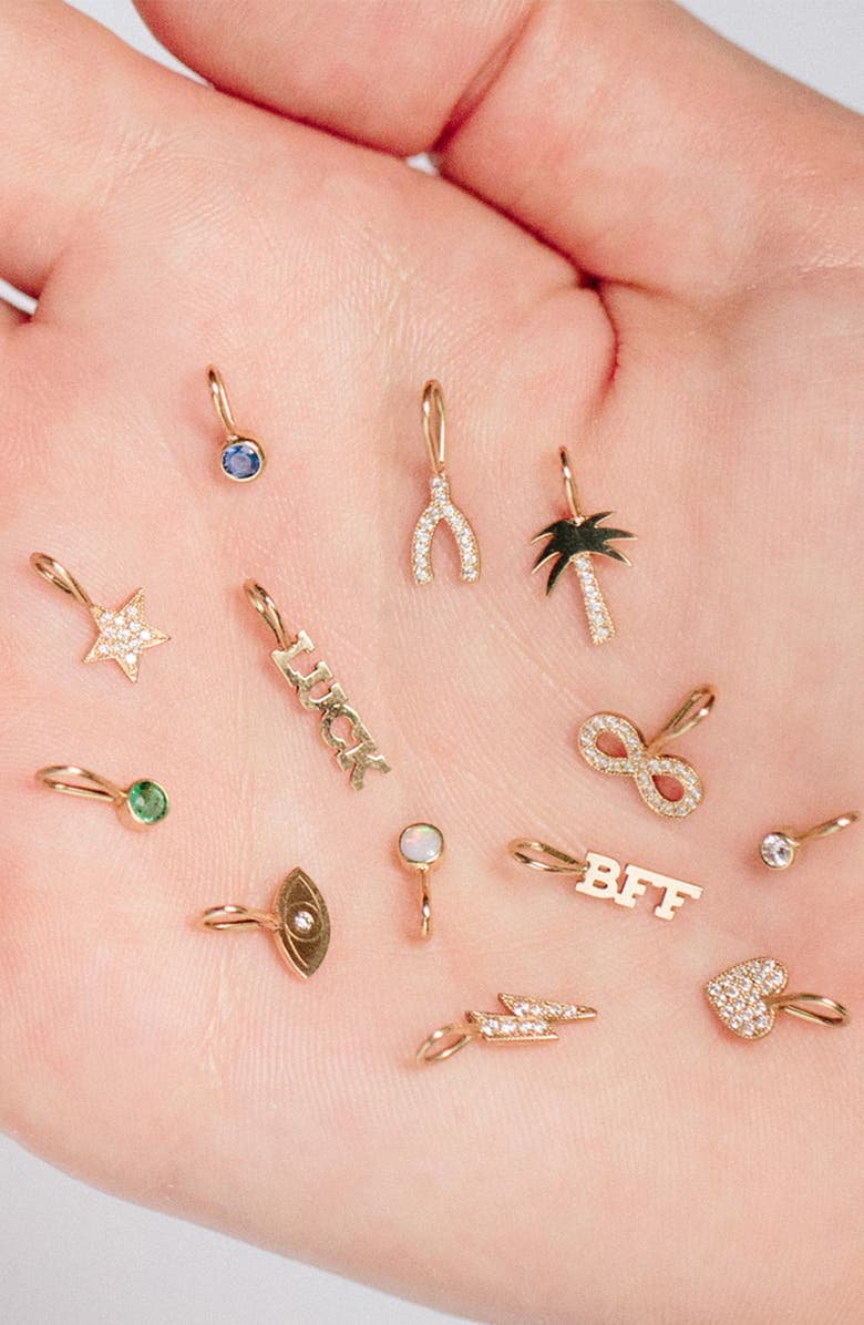 Zoë Chicco Bezeled Diamond Charm, Alternate, color, Yellow Gold