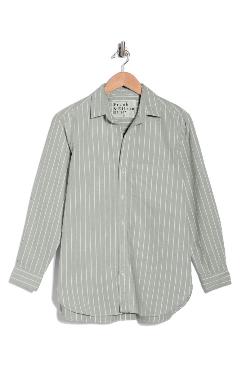 Frank & Eileen Stripe Cotton Button-Up Shirt, Alternate, color, Green Stripe Oxford