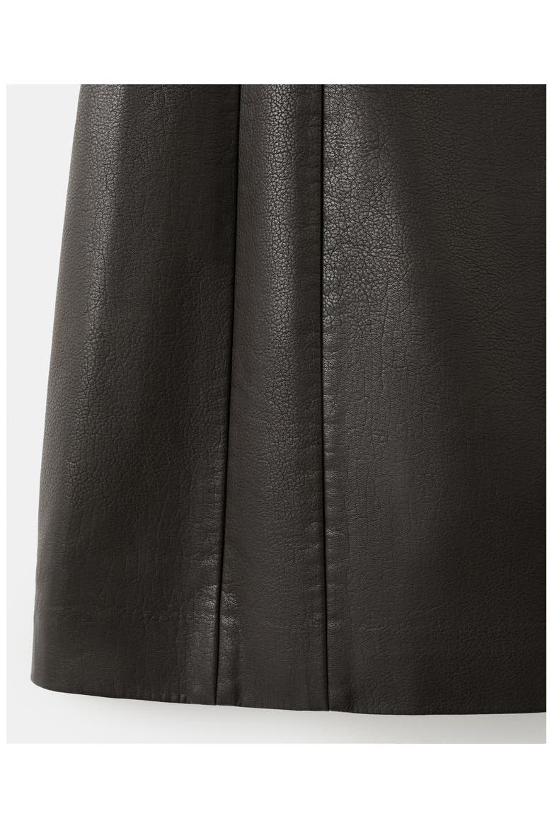 Strapless Faux Leather Minidress, Alternate, color, CHOCOLATE