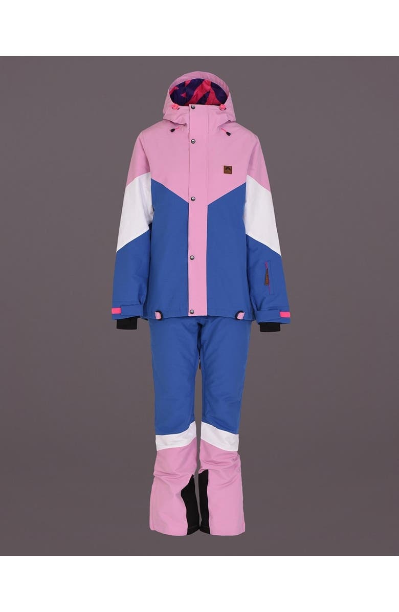 OOSC 1080 Women's Ski & Snowboard Pant - Pastel Pink, White & Blue, Alternate, color, 