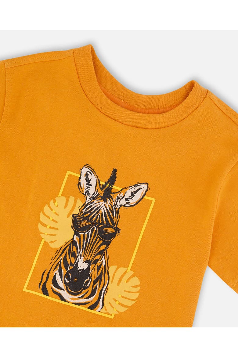 Organic Cotton Zebra Print Short Sleeve T-Shirt, Alternate, color, Orange