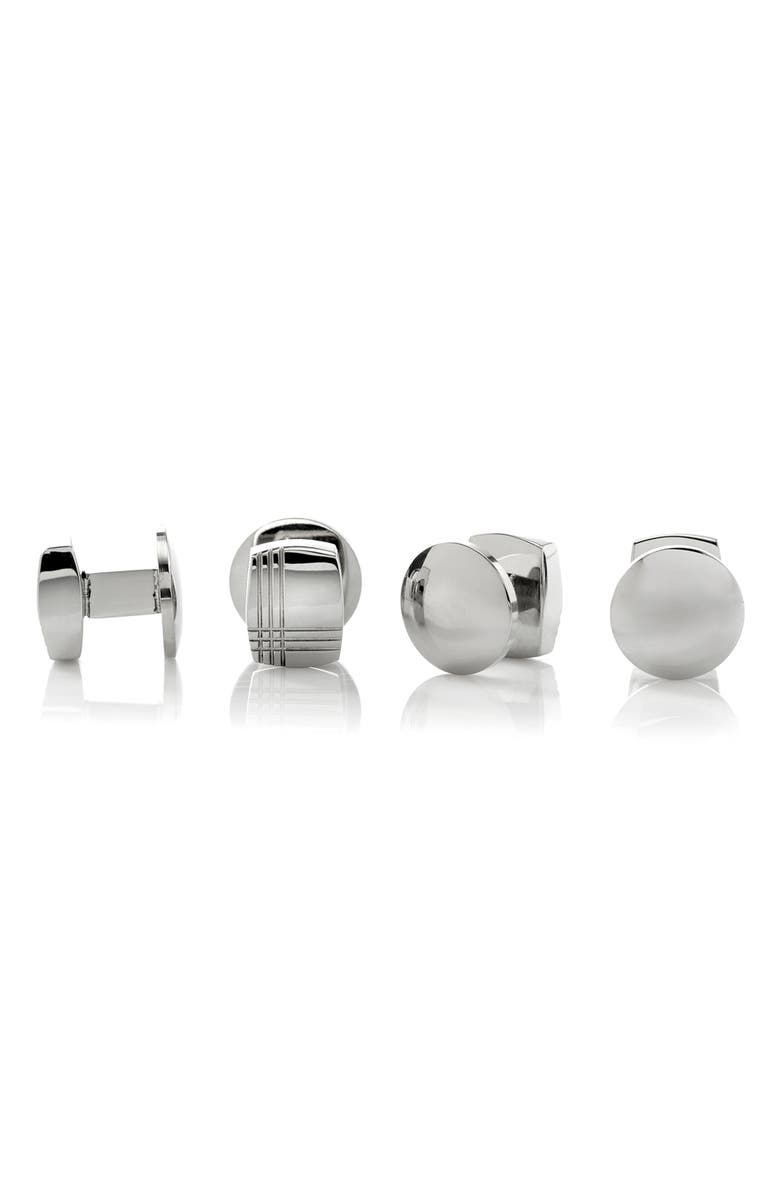 Cufflinks, Inc. Tartan Stud Set, Alternate, color, Silver