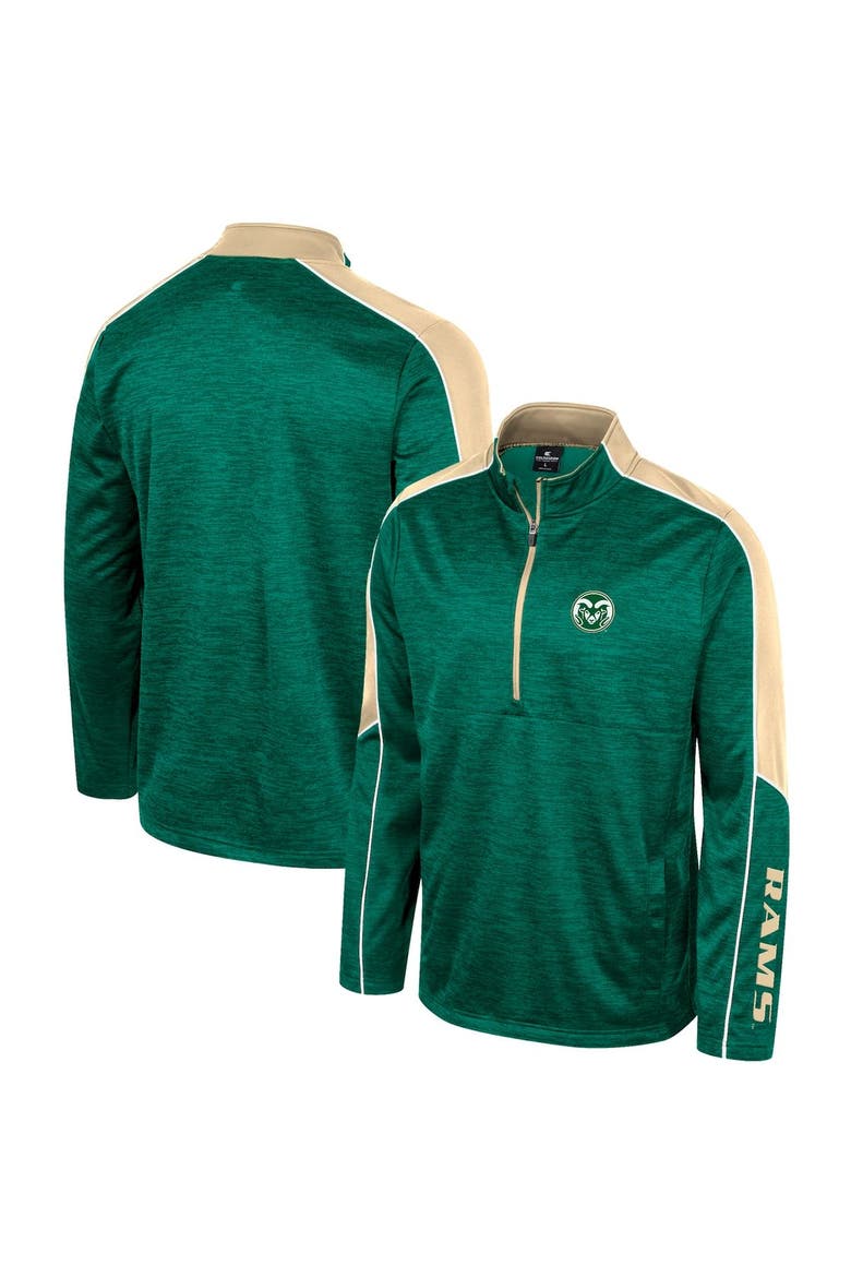 Men's Colosseum Green Colorado State Rams Marled Half-Zip Jacket, Main, color, Green