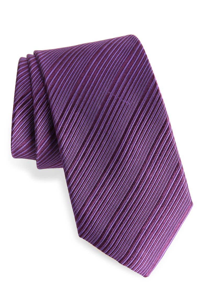 Textured Jacquard Silk Tie, Main, color, PURPLE