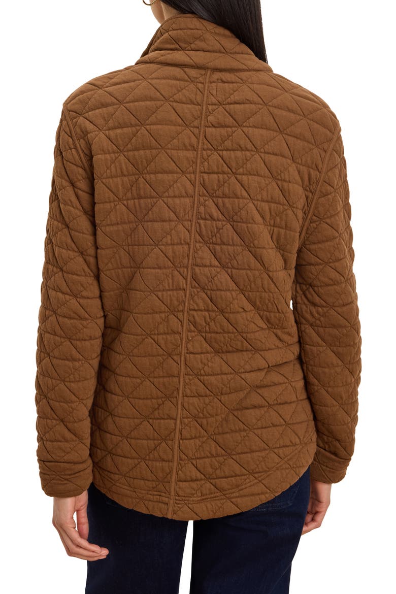 Quilted Femme Knit Jacket, Alternate, color, SADDLE