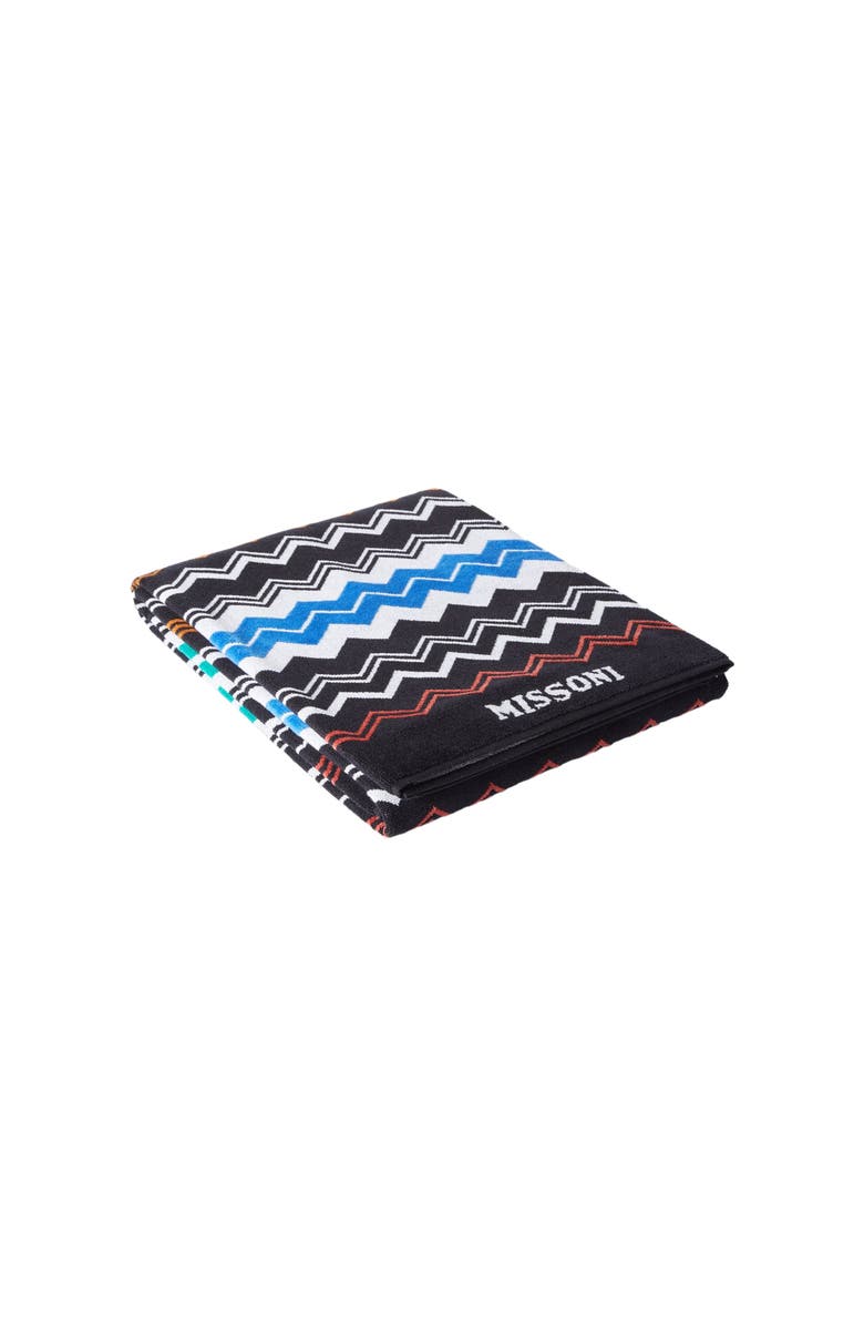 Missoni Home Neoclassic 180x100 Cm Beach Towel In Zigzag Cotton Terry, Main, color, Black