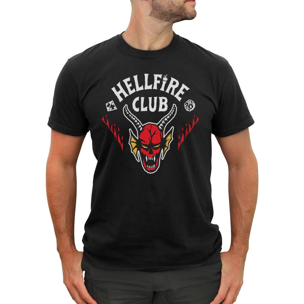Men's Stranger Things Hellfire Club Badge  Graphic T-Shirt in Black  product