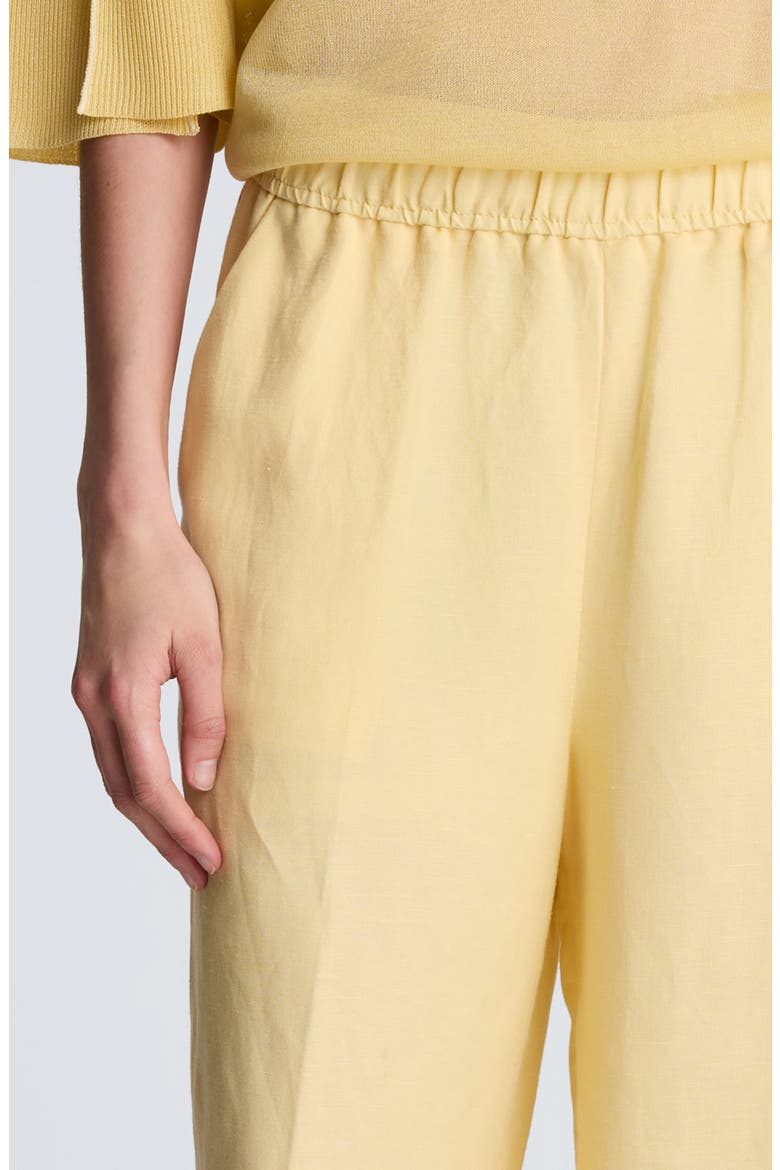 Pull-On Linen Blend Straight Leg Pants, Alternate, color, PASTEL YELLOW