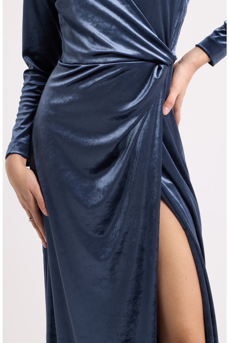 Twist Long Sleeve Maxi Dress, Alternate, color, NAVY IRIS