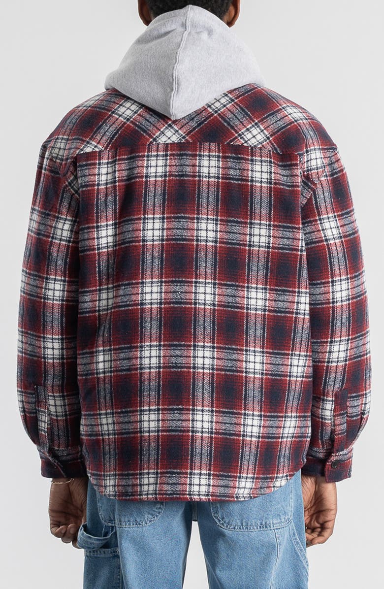 STAN RAY Quilted Plaid Cotton Flannel Button-Up Overshirt, Alternate, color, Red