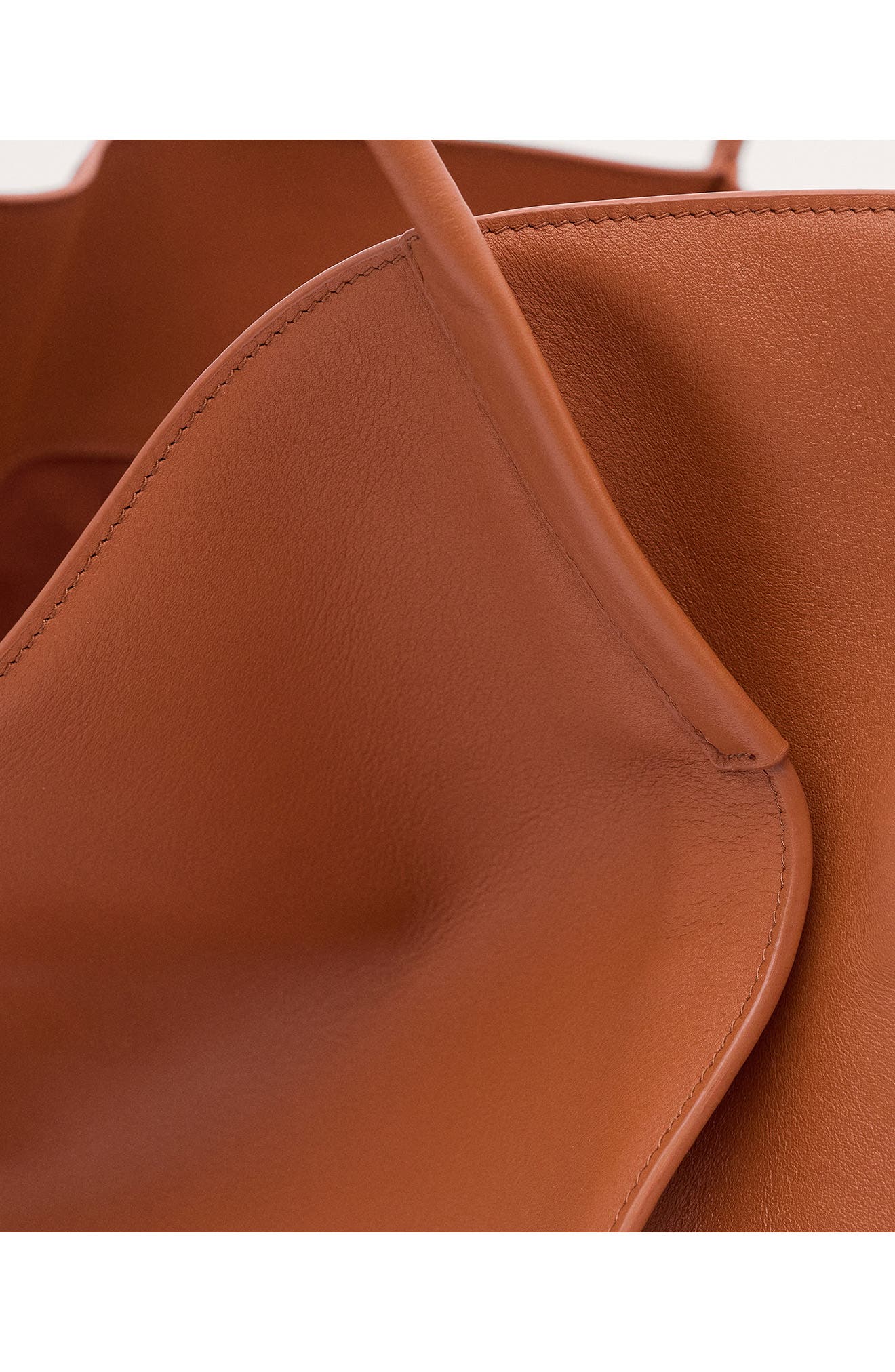 MANGO Maxi Leather Shopper Bag, Alternate, color, Orange