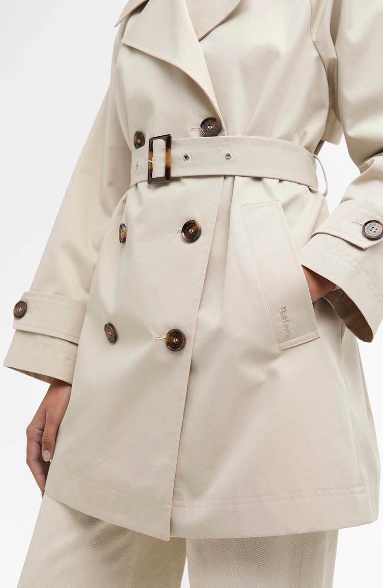 Barbour Adare Showerproof Water Resistant Trench Coat, Alternate, color, Mist/ Dress Navy Tartan