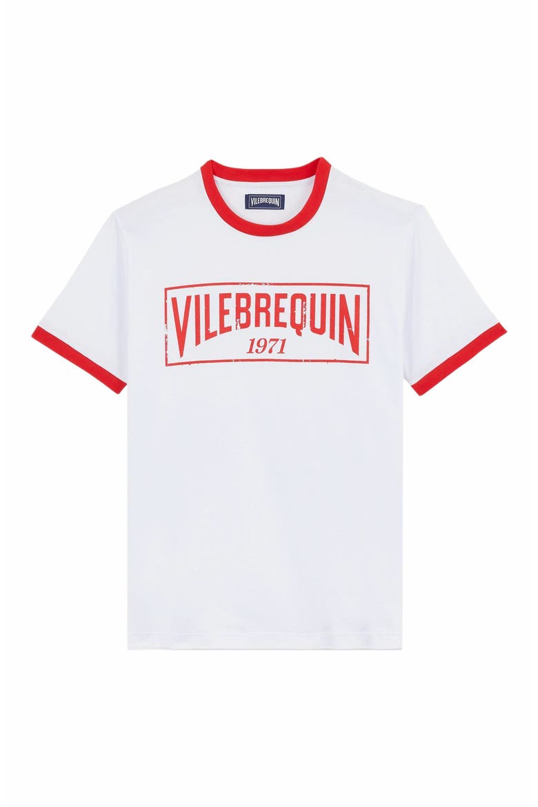 Men's Bicolor Logo Light Jersey Cotton T-Shirt, Alternate, color, COQUELICOT